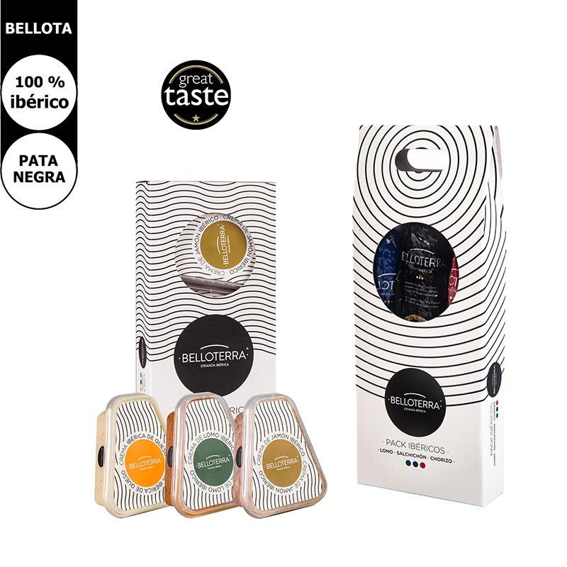 Salsicce di ghiande e creme iberiche di prosciutto, lombo e formaggio